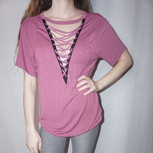 Black and Pink Cage Top